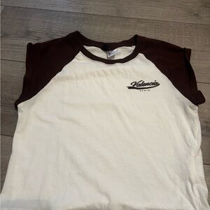 Stylish Brown and White Raglan Tee